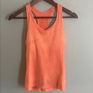 Nike Women's Orange tank top with built in bra